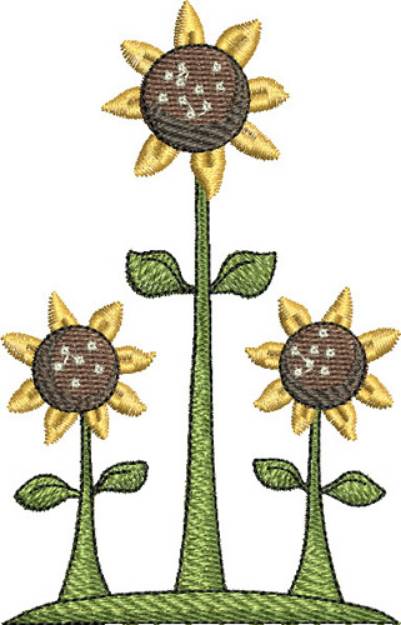 Three Sunflowers Machine Embroidery Design Embroidery Library At