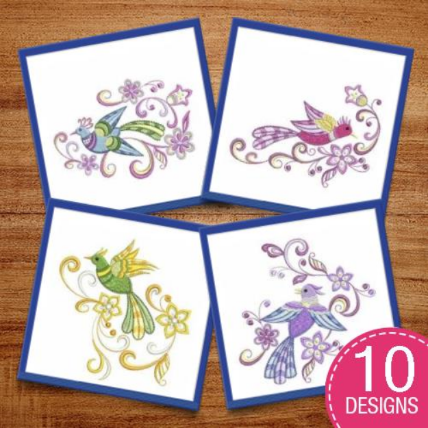 Jacobean Floral Birds Embroidery Design Pack Embroidery Sets At