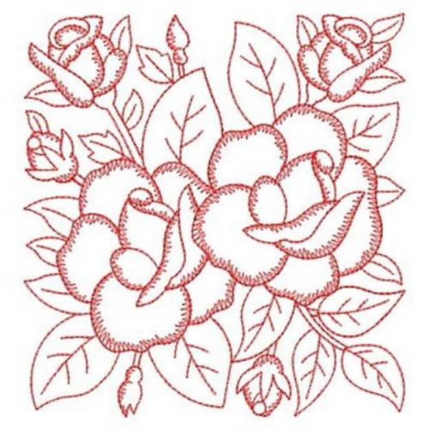 Redwork Roses Square Machine Embroidery Design Embroidery Library At