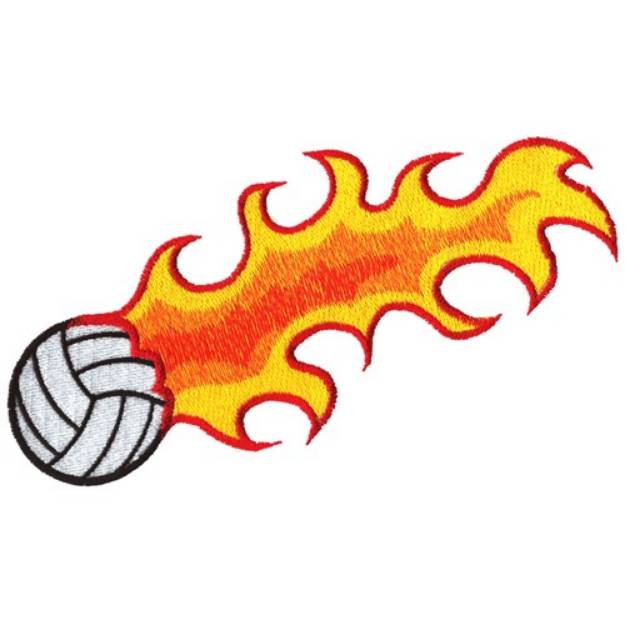 Picture of Flaming Volleyball Machine Embroidery Design