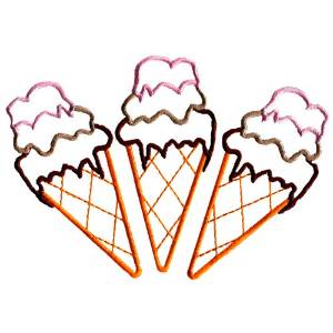 Picture of Ice Cream Cones Machine Embroidery Design