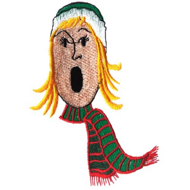 Picture of Female Caroler Machine Embroidery Design