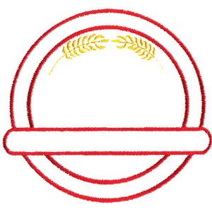 Picture of Wheat Crest Outline Machine Embroidery Design
