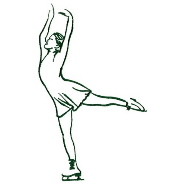 Picture of Girl Figure Skater Machine Embroidery Design