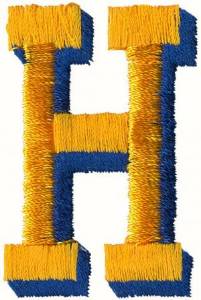 Picture of Two Color H Machine Embroidery Design