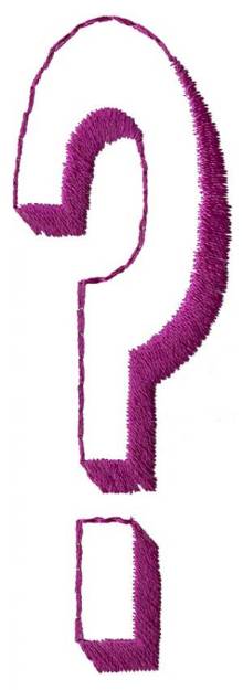 Picture of Shadow Question Mark Machine Embroidery Design