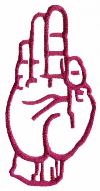 Picture of Sign Language F Machine Embroidery Design