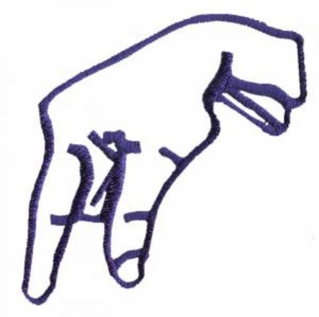 Picture of Sign Language Q Machine Embroidery Design