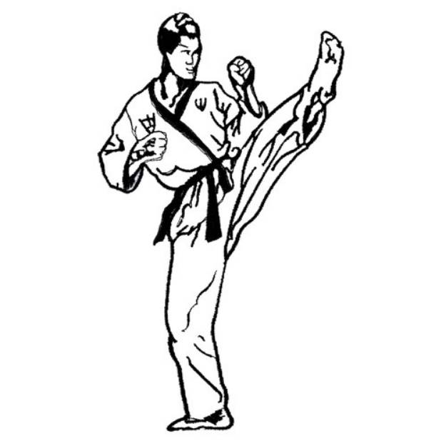 Picture of Karate Stance Outline Machine Embroidery Design