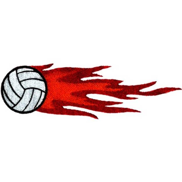 Picture of Flaming Volleyball Wrap Machine Embroidery Design