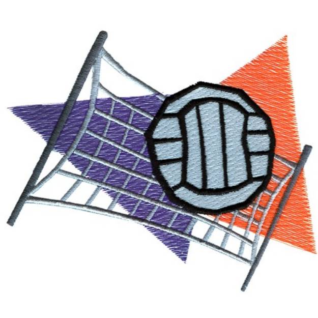 Picture of Volleyball and Net Machine Embroidery Design