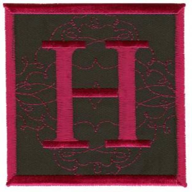 Picture of Square Applique H Machine Embroidery Design