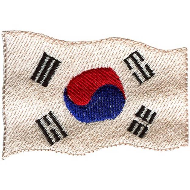 Picture of South Korea Flag Machine Embroidery Design