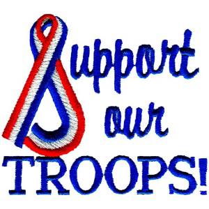 Picture of Support Our Troops Machine Embroidery Design