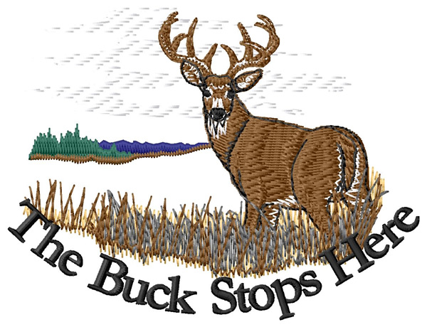 The Buck Stops Here Machine Embroidery Design