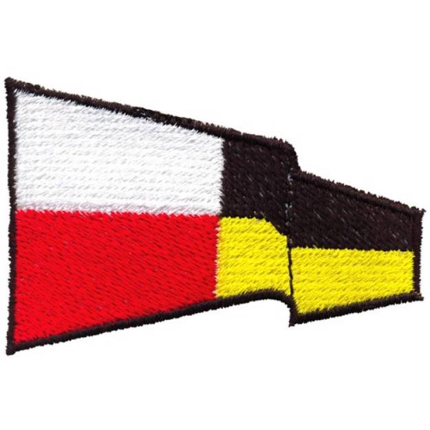 Picture of International Pennant 9 Machine Embroidery Design