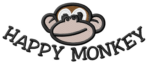 Happy Monkey Machine Embroidery Design