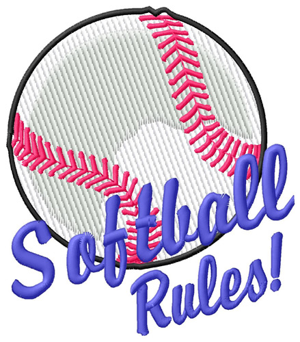 Softball Rules! Machine Embroidery Design
