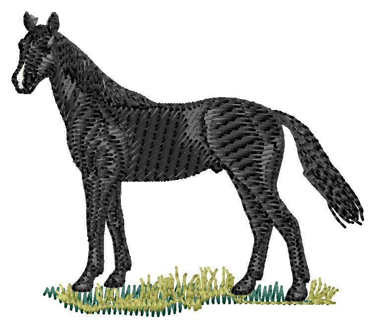 French Trotter Horse Machine Embroidery Design