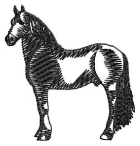 Picture of Friesian Silhouette Machine Embroidery Design