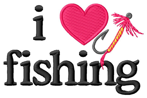 I Love Fishing/Lure Machine Embroidery Design