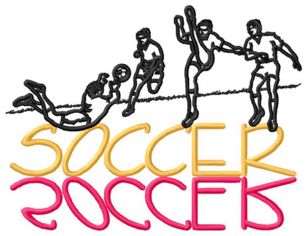 Picture of Soccer Collage Machine Embroidery Design