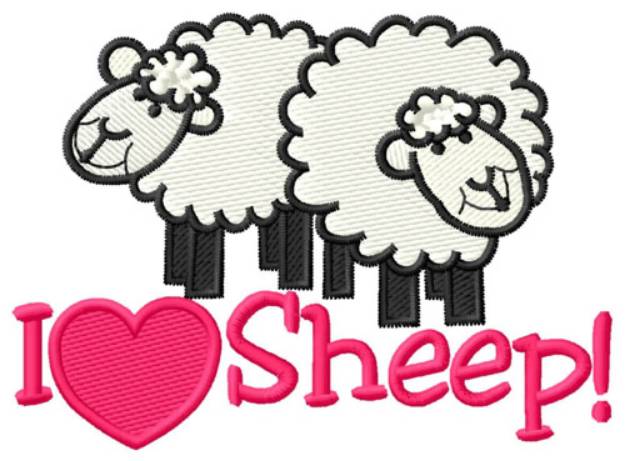 Picture of I Love Sheep Machine Embroidery Design