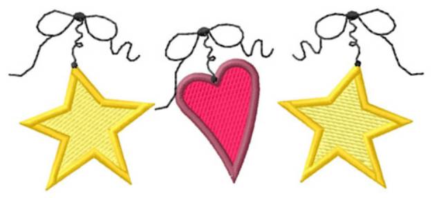 Picture of Heart & Stars Machine Embroidery Design