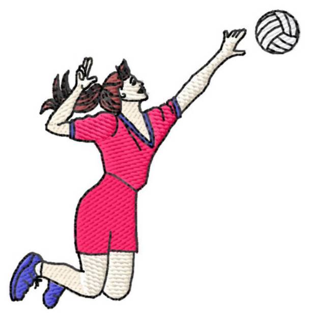 Picture of Volleyball Player Machine Embroidery Design