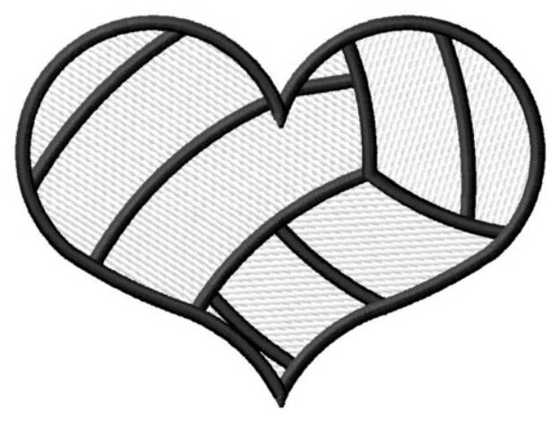 Picture of Volleyball Heart Machine Embroidery Design