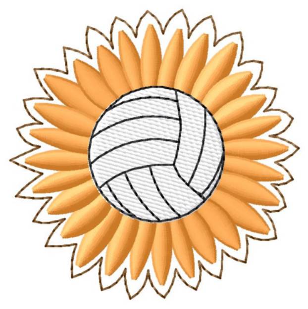 Picture of Volleyball Flower Machine Embroidery Design