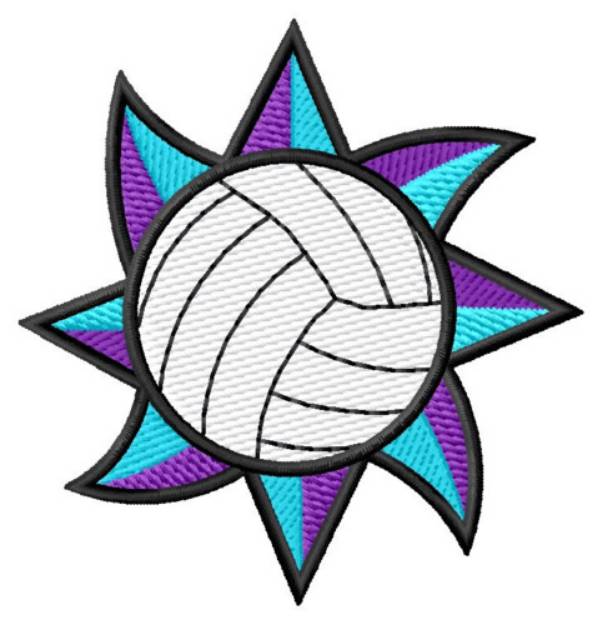 Picture of Volleyball Logo Machine Embroidery Design