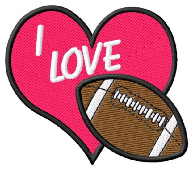 Picture of I Love Football Machine Embroidery Design