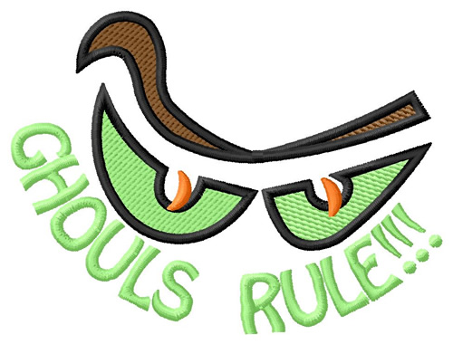 Ghouls Rule Machine Embroidery Design