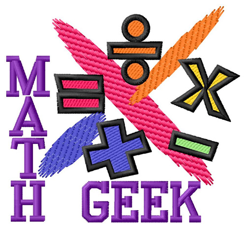Math Geek Machine Embroidery Design