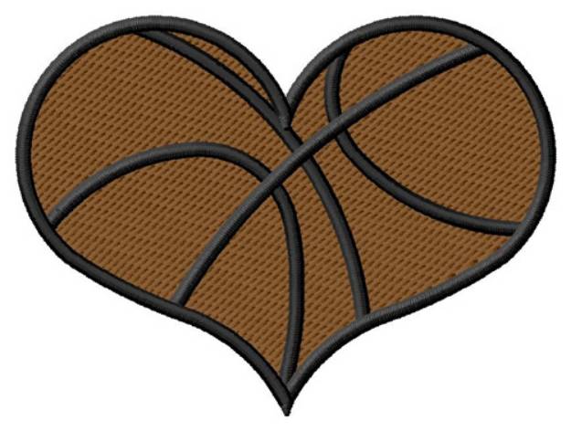 Picture of Basketball Heart Machine Embroidery Design