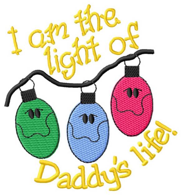 Picture of Daddys Christmas Lights Machine Embroidery Design