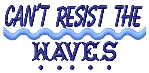 Cant Resist The Waves Machine Embroidery Design