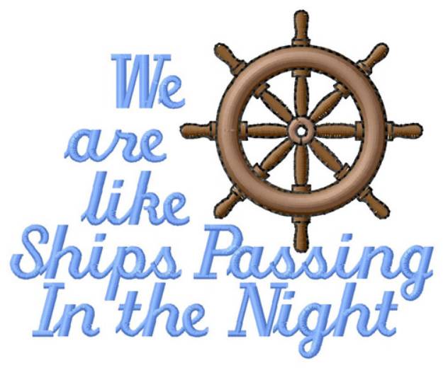 Picture of Ships Passing Machine Embroidery Design