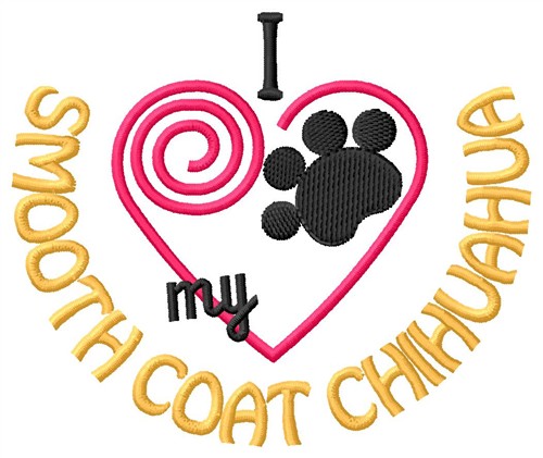 Smooth Coat Chihuahua Machine Embroidery Design