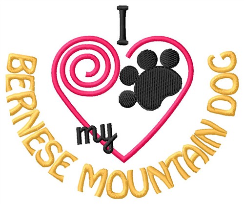 Bernese Mountain Dog Machine Embroidery Design