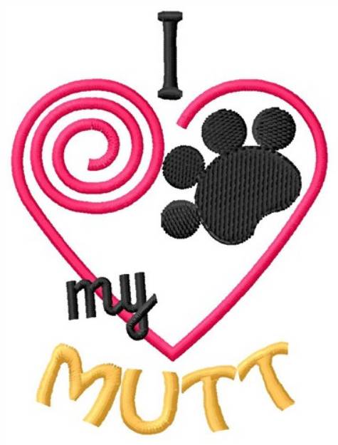 Picture of Mutt Machine Embroidery Design