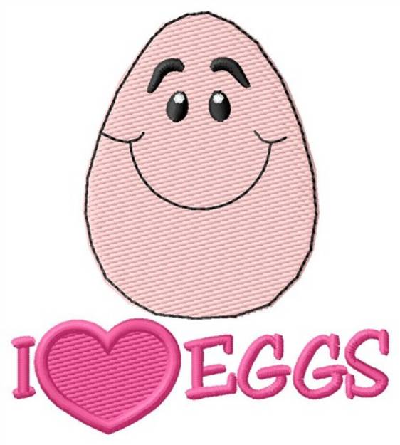 Picture of I Love Eggs Machine Embroidery Design