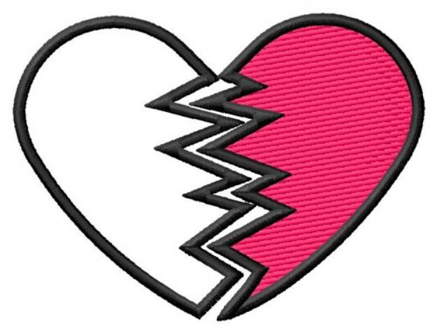 Picture of Broken Heart Machine Embroidery Design