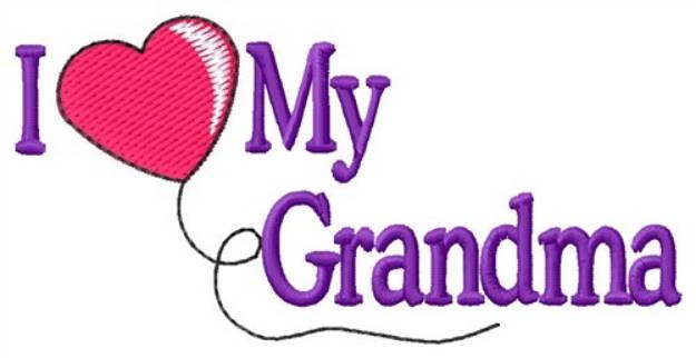 Picture of I Love Grandma Machine Embroidery Design