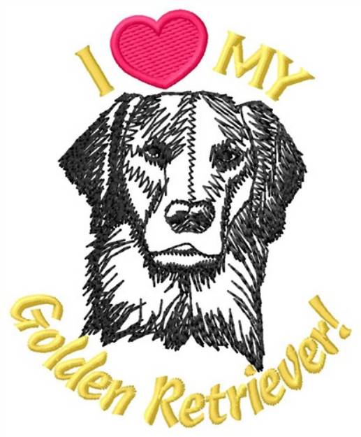 Picture of Golden Retriever Machine Embroidery Design