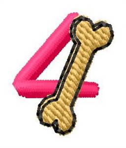 Picture of Bone Number 4 Machine Embroidery Design