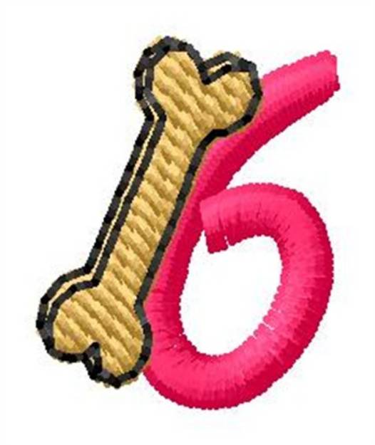 Picture of Bone Number 6 Machine Embroidery Design