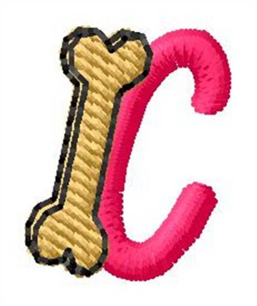 Picture of Bone Letter C Machine Embroidery Design