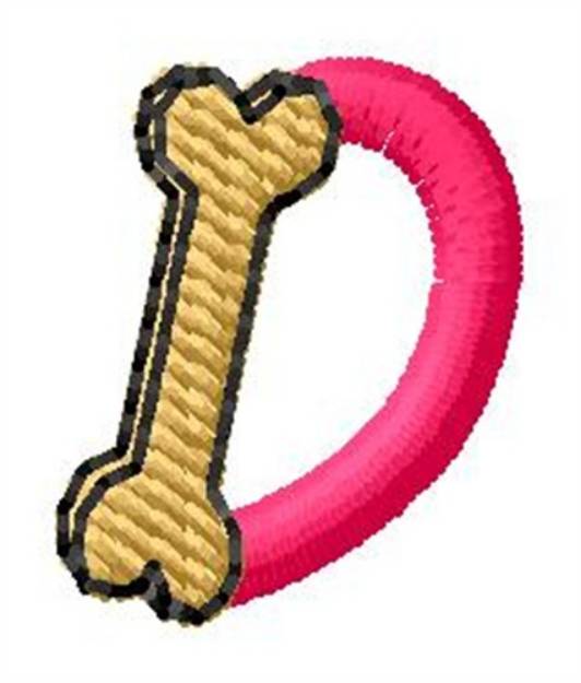 Picture of Bone Letter D Machine Embroidery Design